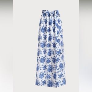 Blue Floral Cover-Up Skirt